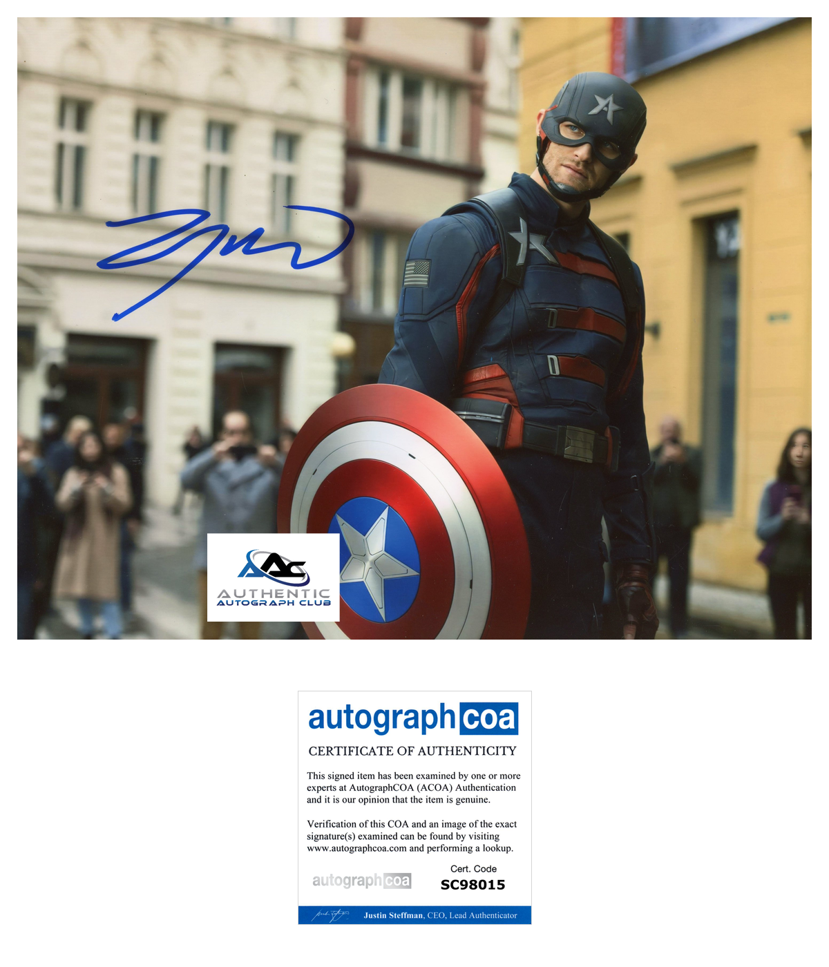 WYATT RUSSELL AUTOGRAPH SIGNED 8x10 PHOTO CAPTAIN AMERICA MARVEL ACOA