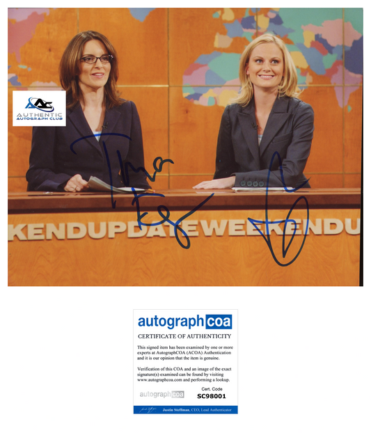 TINA FEY AMY POEHLER AUTOGRAPH SIGNED 8x10 PHOTO SATURDAY NIGHT LIVE SNL ACOA