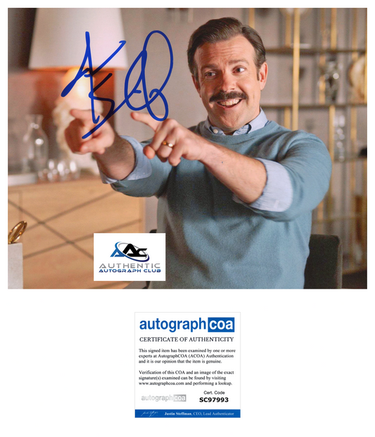 JASON SUDEIKIS AUTOGRAPH SIGNED 8x10 PHOTO TED LASSO ACOA