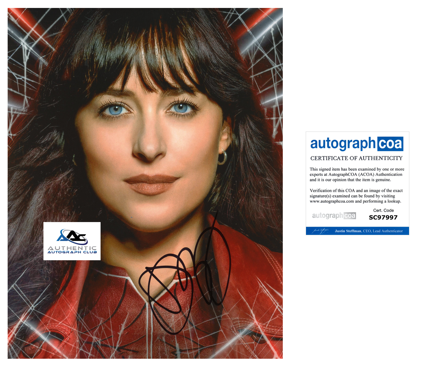 DAKOTA JOHNSON AUTOGRAPH SIGNED 8x10 PHOTO MADAME WEB ACOA