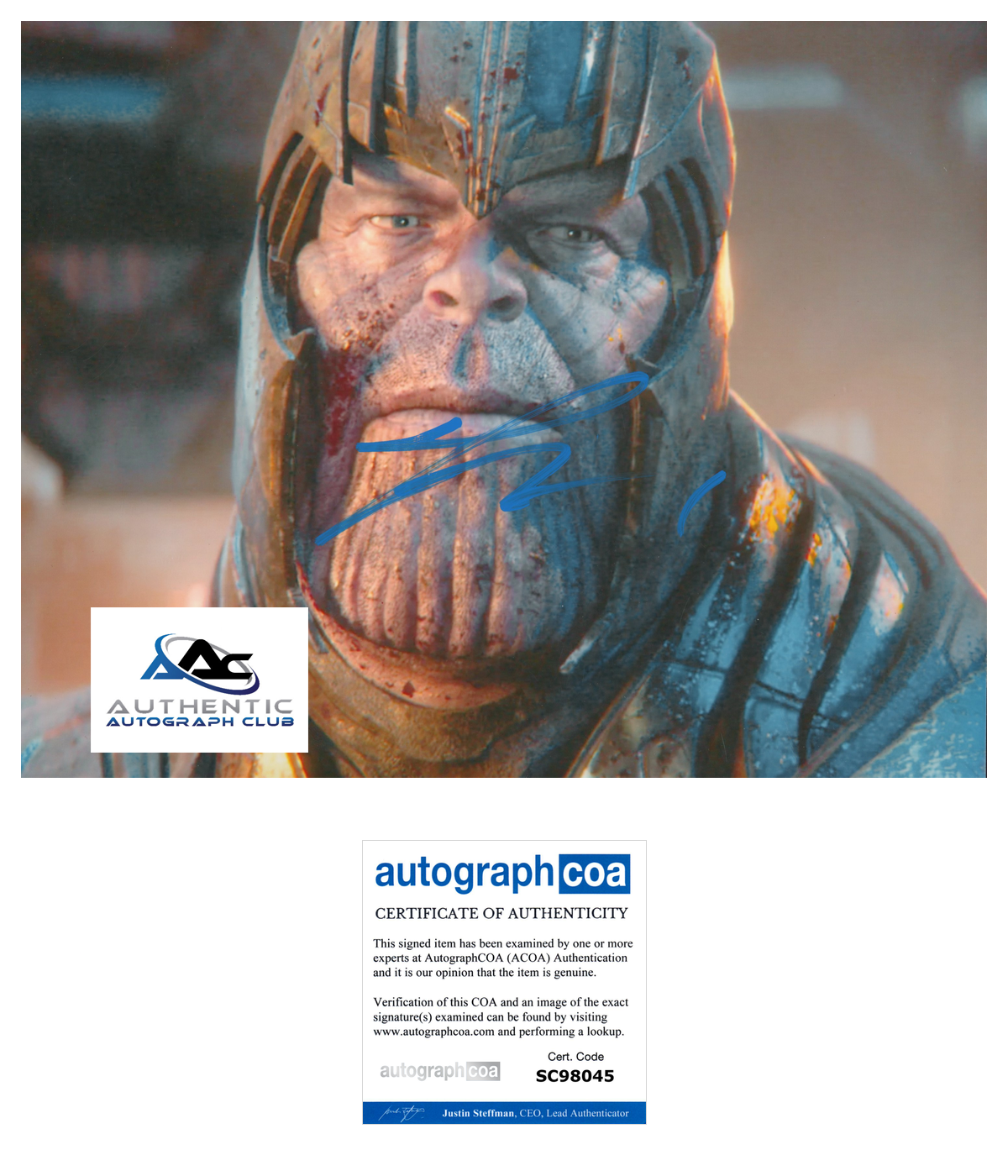 JOSH BROLIN AUTOGRAPH SIGNED 8X10 PHOTO THANOS AVENGERS MARVEL ACOA