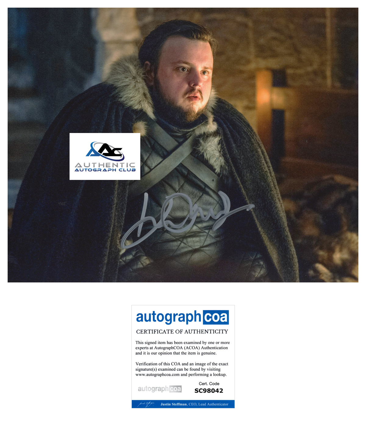 JOHN BRADLEY AUTOGRAPH SIGNED 8X10 PHOTO GAME OF THRONES GOT ACOA