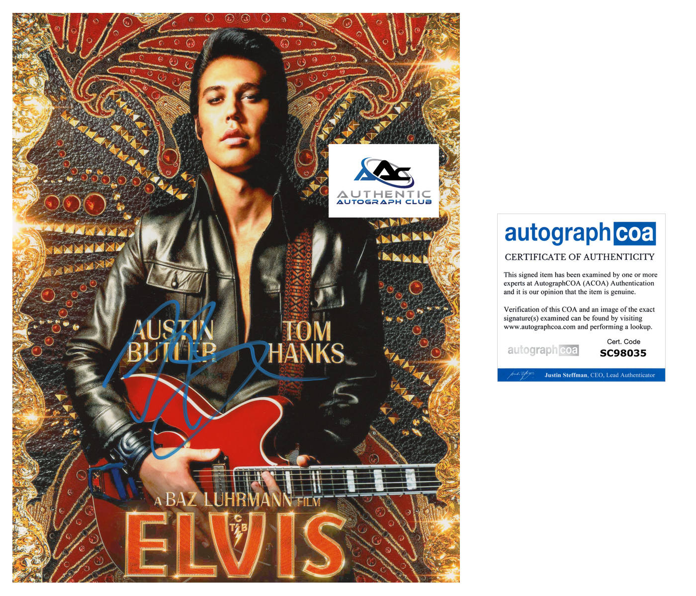 AUSTIN BUTLER AUTOGRAPH SIGNED 8X10 PHOTO ELVIS ACOA