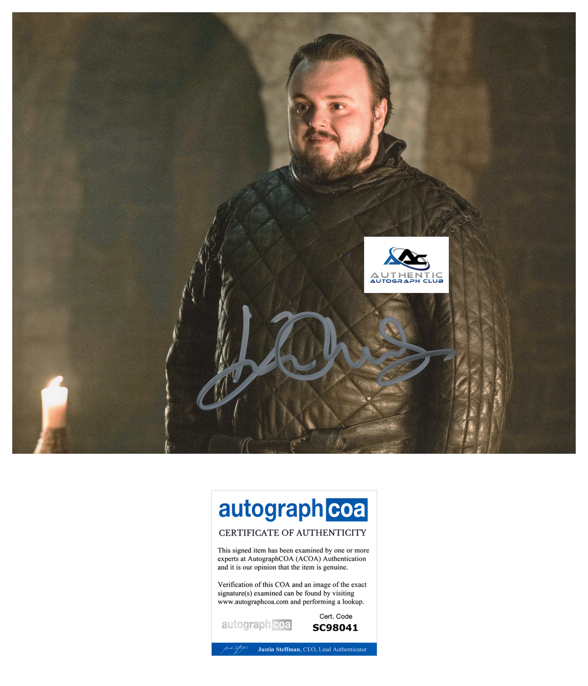 JOHN BRADLEY AUTOGRAPH SIGNED 8X10 PHOTO GAME OF THRONES GOT ACOA