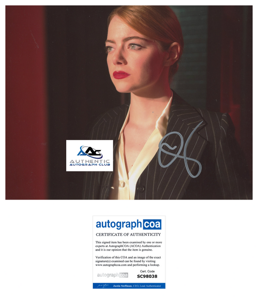 EMMA STONE AUTOGRAPH SIGNED 8X10 PHOTO ACOA