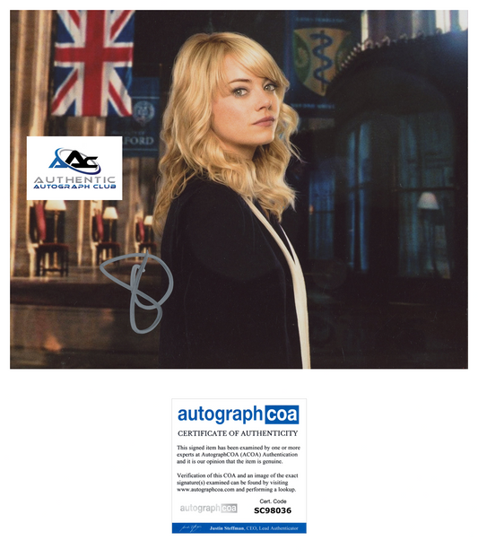 EMMA STONE AUTOGRAPH SIGNED 8X10 PHOTO ACOA