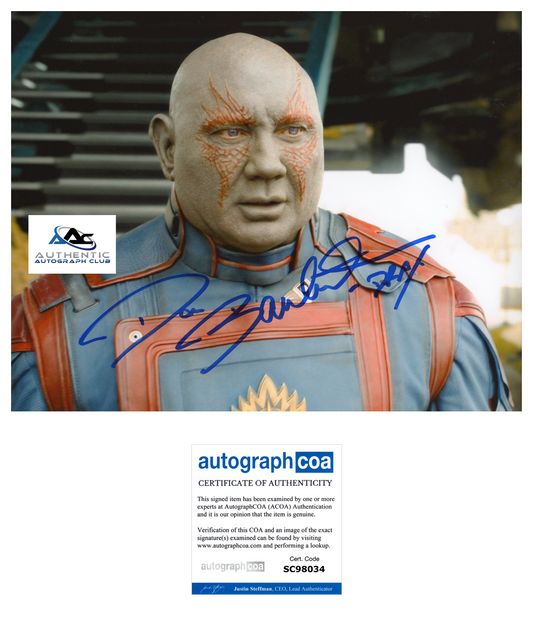 DAVE BAUTISTA AUTOGRAPH SIGNED 8X10 PHOTO GOTG DRAX WWE WRESTLER ACOA