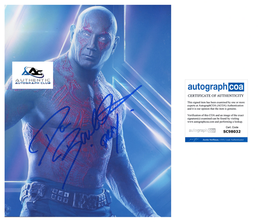 DAVE BAUTISTA AUTOGRAPH SIGNED 8X10 PHOTO GOTG DRAX WWE WRESTLER ACOA