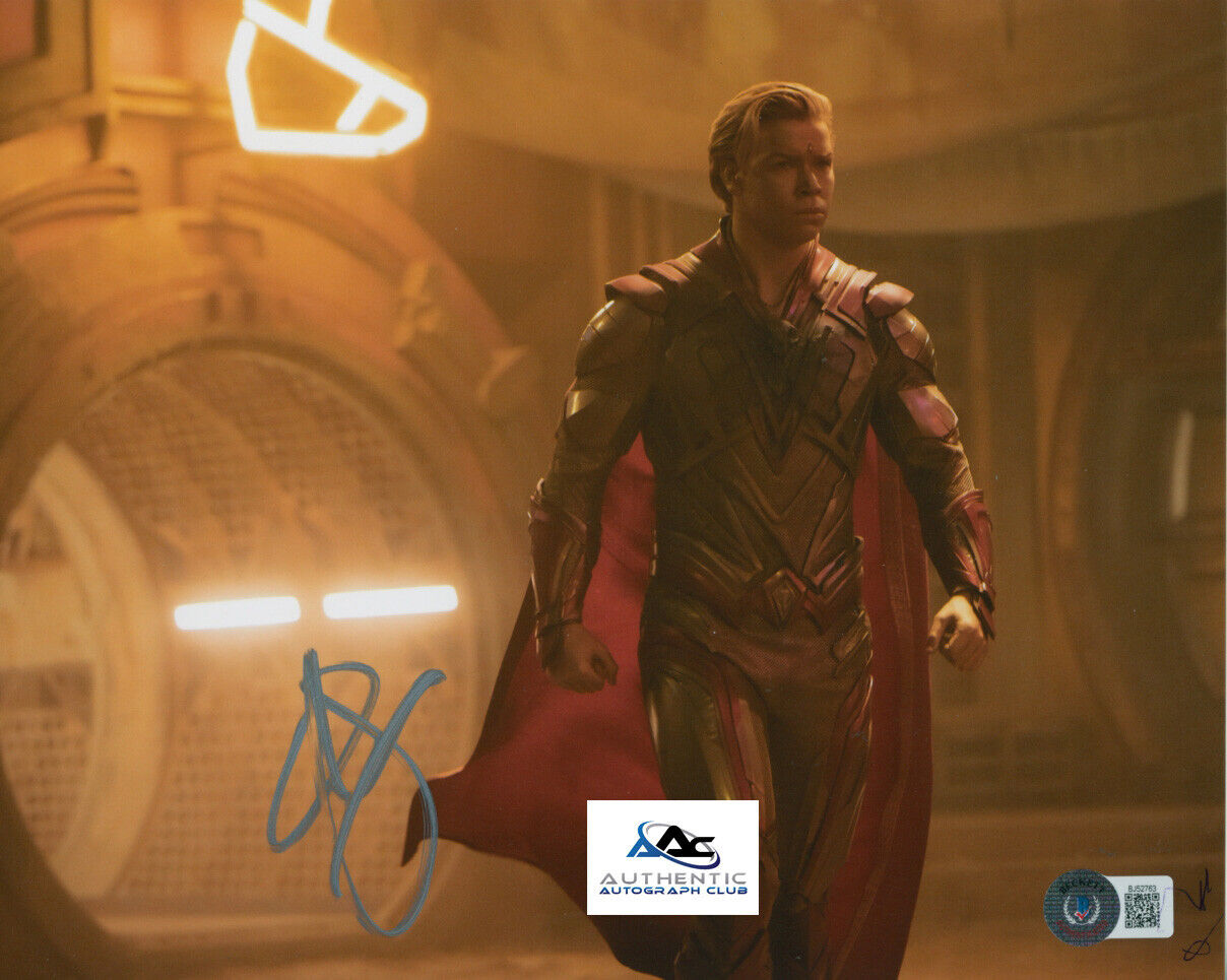 WILL POULTER AUTOGRAPH SIGNED 8X10 PHOTO MARVEL ADAM WARLOCK GOTG BAS