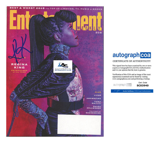 REGINA KING AUTOGRAPH SIGNED ENTERTAINMENT WEEKLY MAGAZINE ACOA