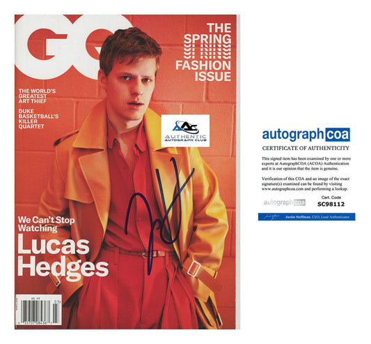 LUCAS HEDGES AUTOGRAPH SIGNED GQ MAGAZINE ACOA