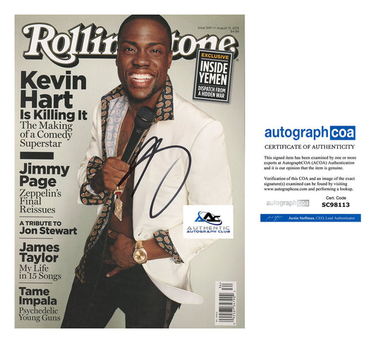 KEVIN HART AUTOGRAPH SIGNED ROLLING STONES MAGAZINE ACOA