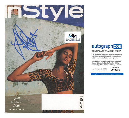 MODEL IMAAN HAMMAM AUTOGRAPH SIGNED INSTYLE MAGAZINE ACOA