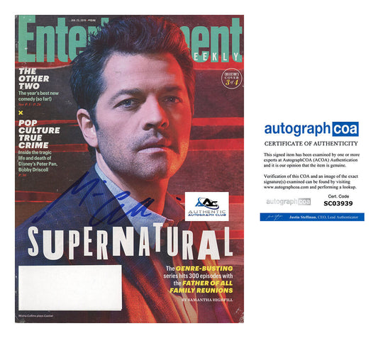 MISHA COLLINS AUTOGRAPH SIGNED ENTERTAINMENT WEEKLY MAGAZINE SUPERNATURAL ACOA