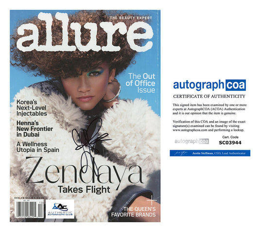 ZENDAYA AUTOGRAPH SIGNED ALLURE MAGAZINE SPIDER-MAN DUNE EUPHORIA ACOA