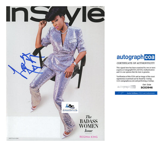 REGINA KING AUTOGRAPH SIGNED INSTYLE MAGAZINE ACOA