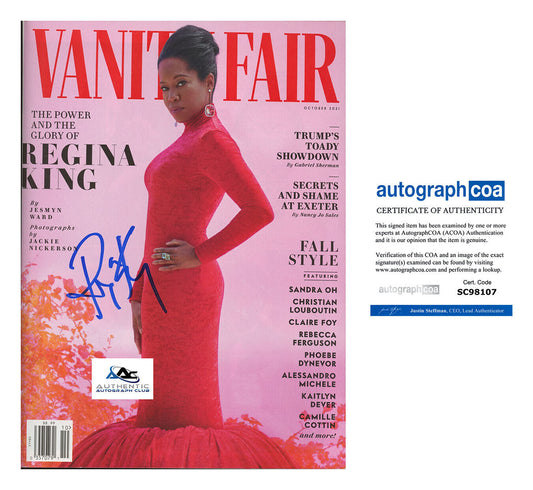 REGINA KING AUTOGRAPH SIGNED VANITY FAIR MAGAZINE ACOA