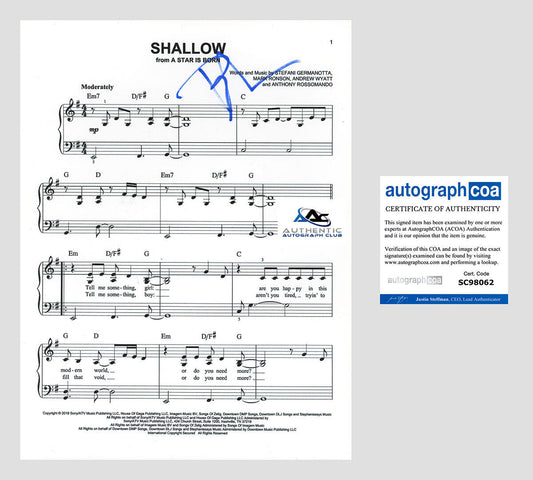 BRADLEY COOPER AUTOGRAPH SIGNED SHALLOW STAR IS BORN SHEET MUSIC ACOA