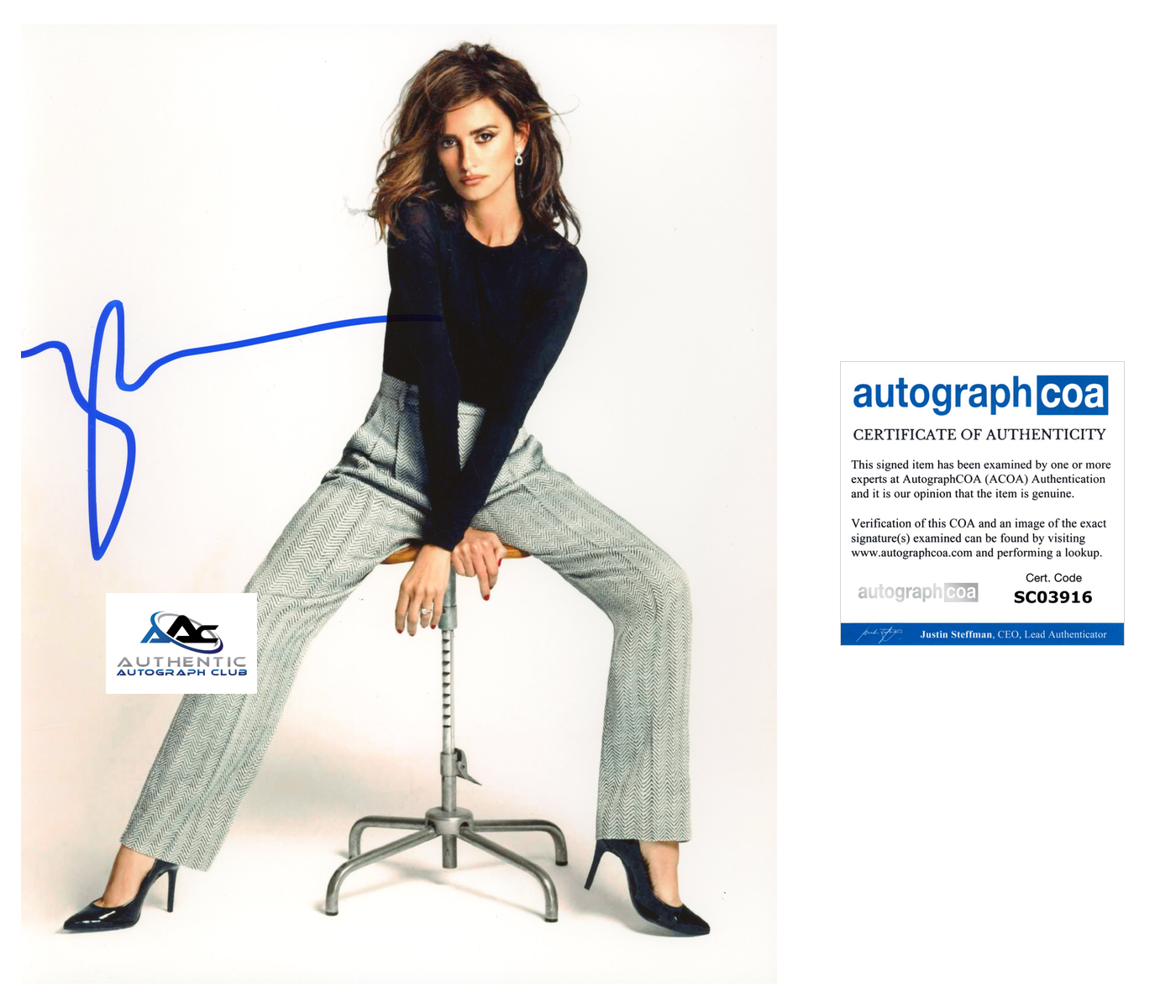 PENELOPE CRUZ AUTOGRAPH SIGNED 8X10 PHOTO ACOA