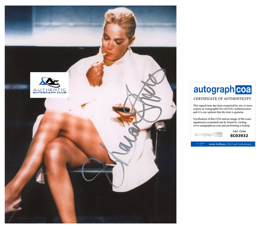 SHARON STONE AUTOGRAPH SIGNED 8x10 PHOTO ACOA