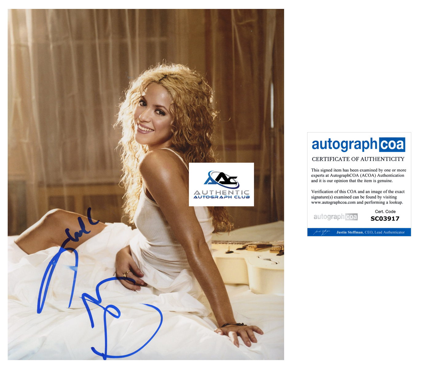 SHAKIRA AUTOGRAPH SIGNED 8X10 PHOTO HIPS DONT LIE ACOA