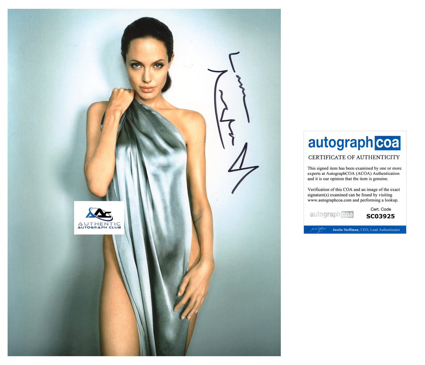 ANGELINA JOLIE AUTOGRAPH SIGNED 8X10 PHOTO ACOA