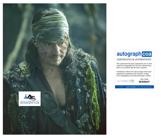 ORLANDO BLOOM AUTOGRAPH SIGNED 8X10 PHOTO PIRATES OF THE CARIBBEAN ACOA