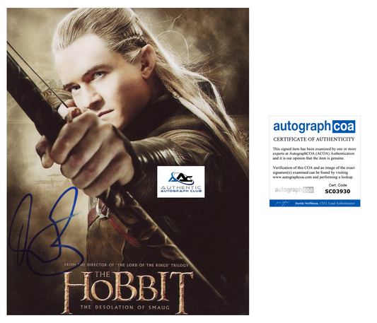 ORLANDO BLOOM AUTOGRAPH SIGNED 8X10 PHOTO LORD OF THE RINGS ACOA