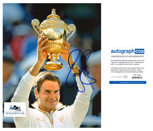 ROGER FEDERER AUTOGRAPH SIGNED 8x10 PHOTO TENNIS US OPEN FRENCH OPEN ACOA