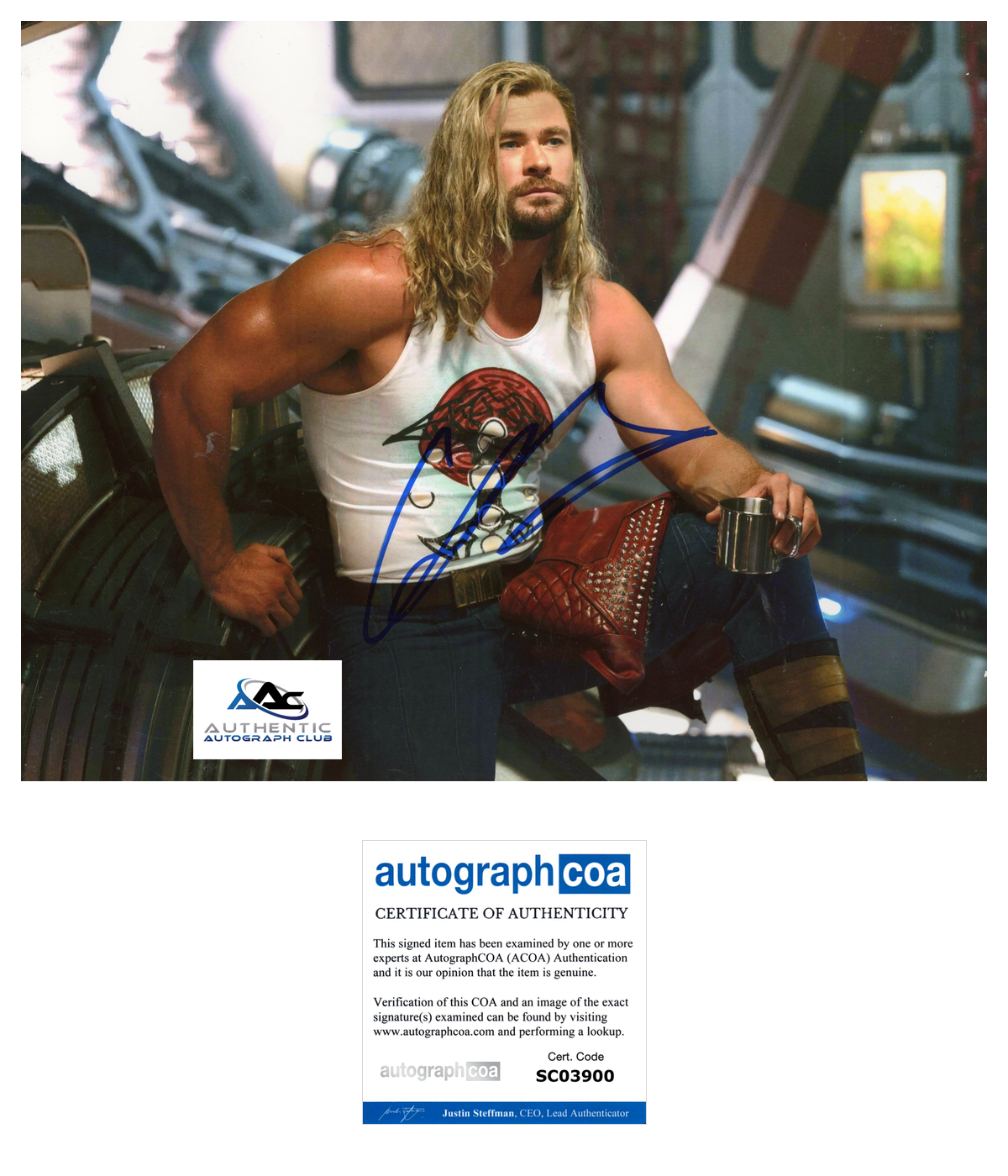 CHRIS HEMSWORTH AUTOGRAPH SIGNED 8x10 PHOTO THOR RAGNAROK MARVEL ACOA