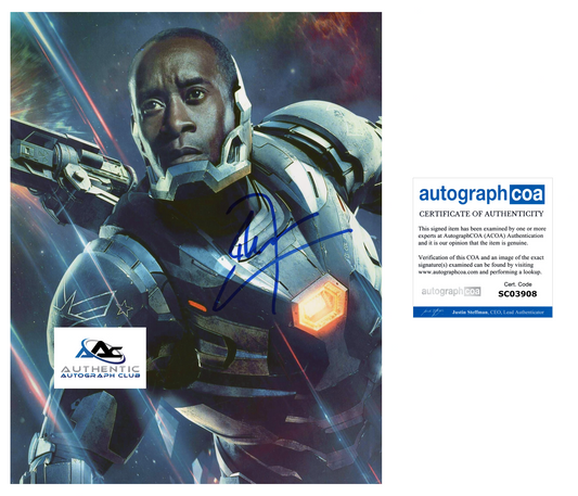 DON CHEADLE AUTOGRAPH SIGNED 8x10 PHOTO MARVEL AVENGERS WAR MACHINE ACOA