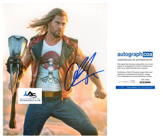 CHRIS HEMSWORTH AUTOGRAPH SIGNED 8x10 PHOTO THOR RAGNAROK MARVEL ACOA