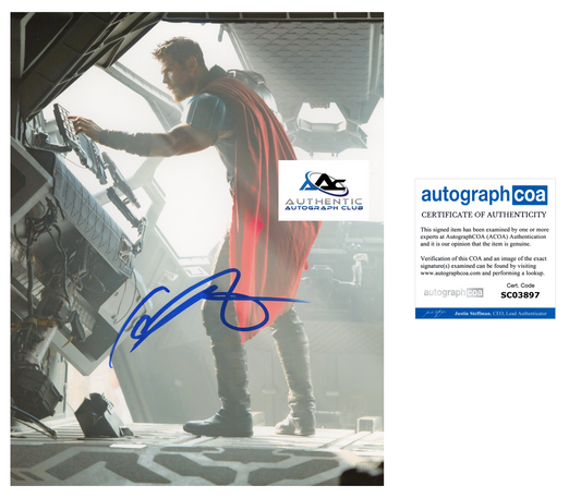 CHRIS HEMSWORTH AUTOGRAPH SIGNED 8x10 PHOTO THOR RAGNAROK MARVEL ACOA