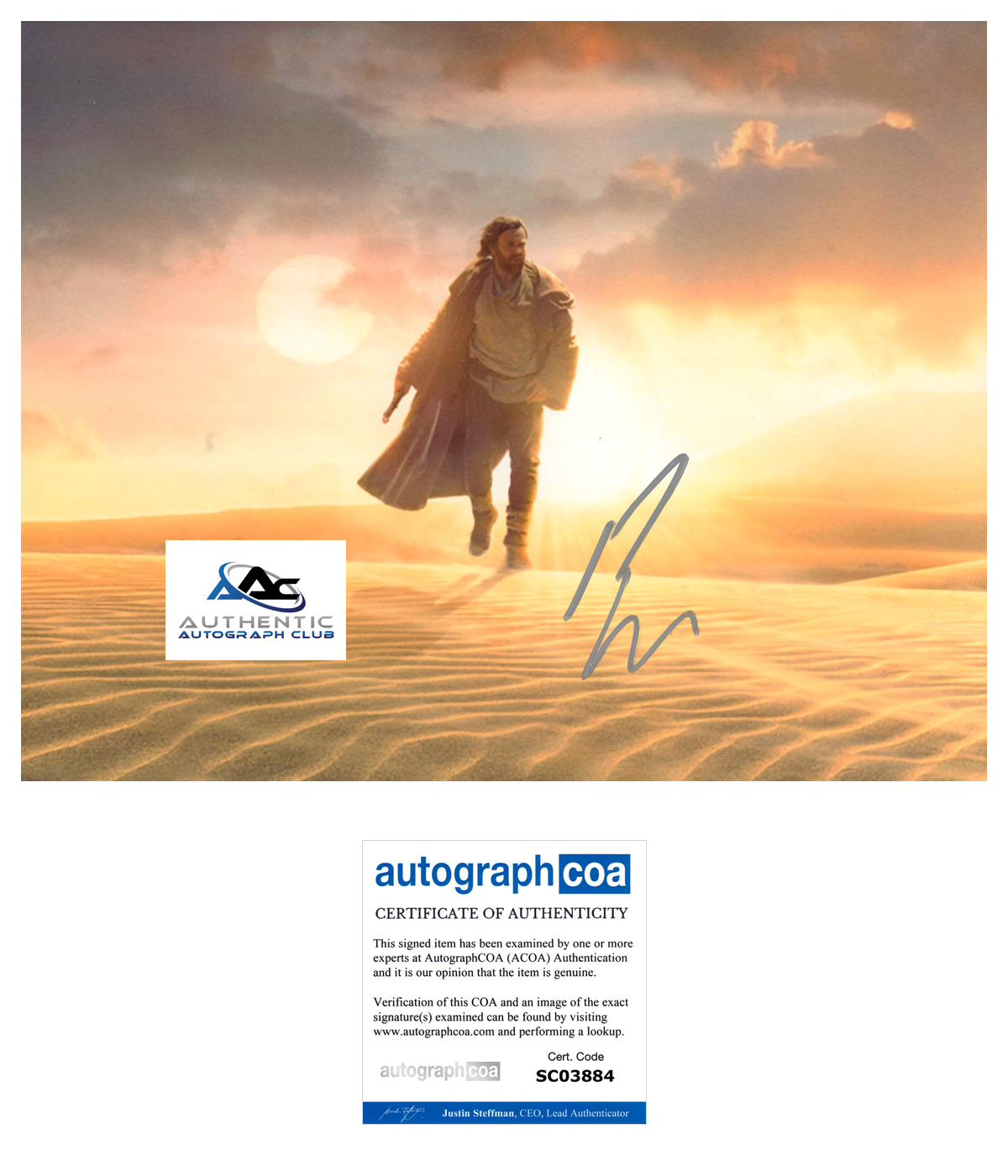 EWAN MCGREGOR AUTOGRAPH SIGNED 8x10 PHOTO STAR WARS OBI WAN KENOBI ACOA