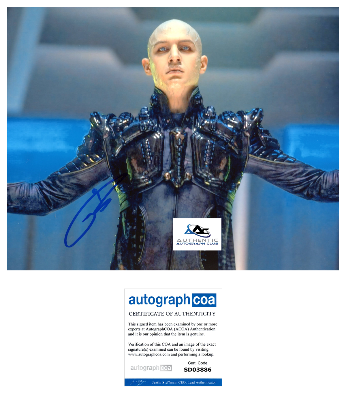 TOM HARDY AUTOGRAPH SIGNED 8x10 PHOTO VENOM STAR TREK NEMESIS MARVEL ACOA