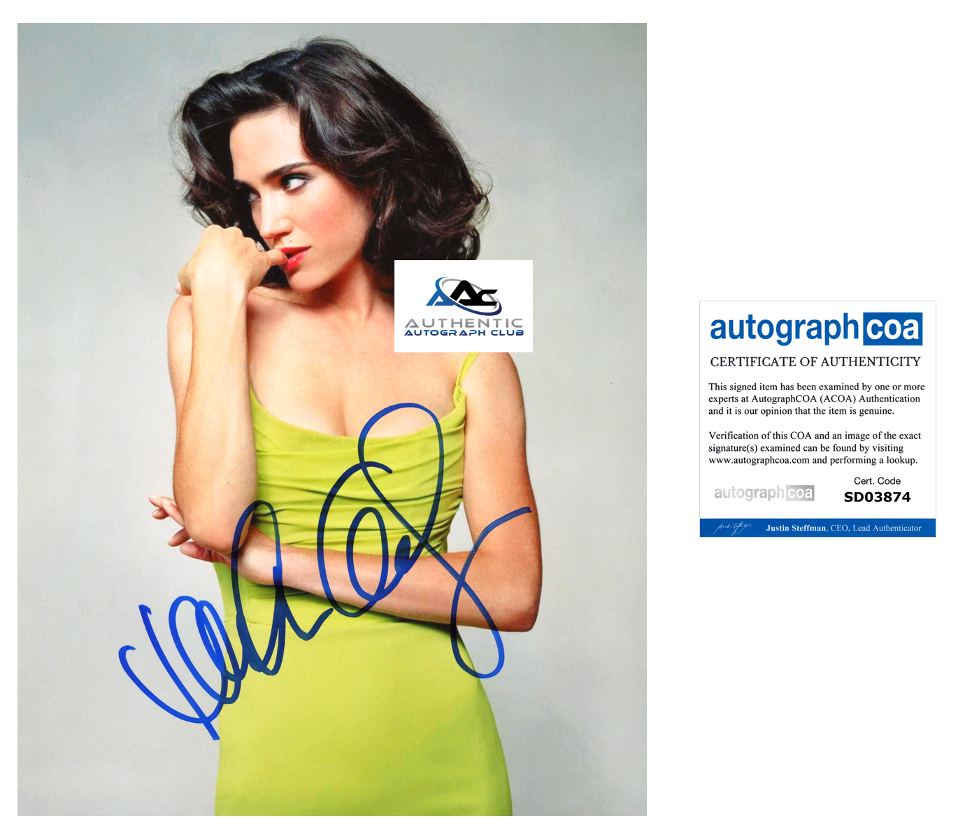 JENNIFER CONNELLY AUTOGRAPH SIGNED 8X10 PHOTO ACOA