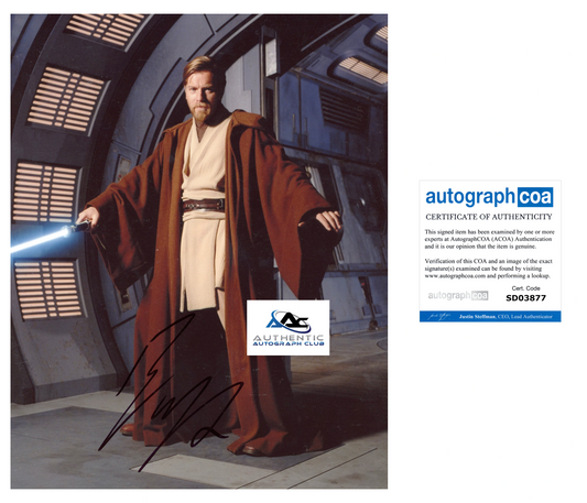 EWAN MCGREGOR AUTOGRAPH SIGNED 8x10 PHOTO STAR WARS OBI WAN KENOBI ACOA