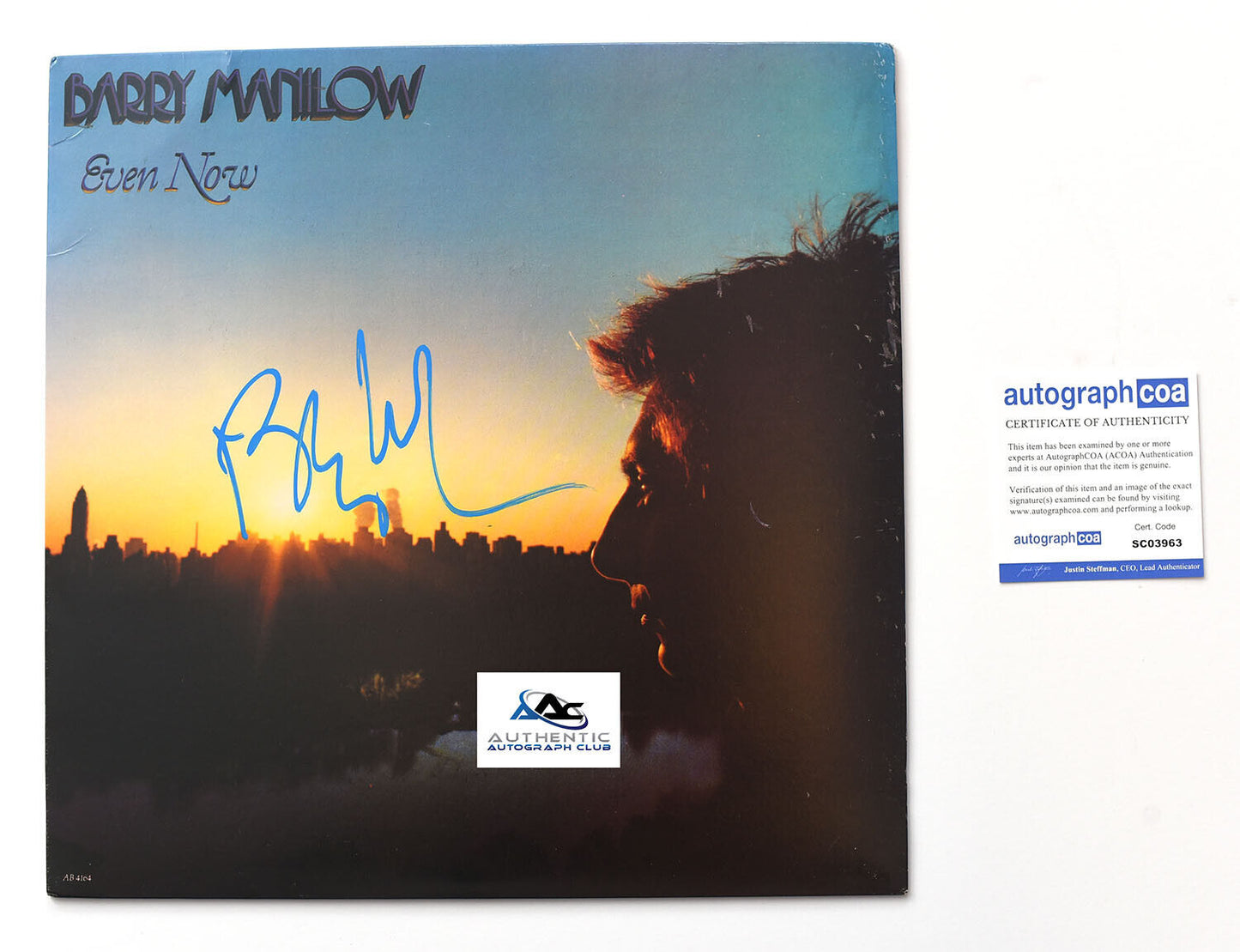 BARRY MANILOW AUTOGRAPH SIGNED EVEN NOW ALBUM VINYL RECORD ACOA