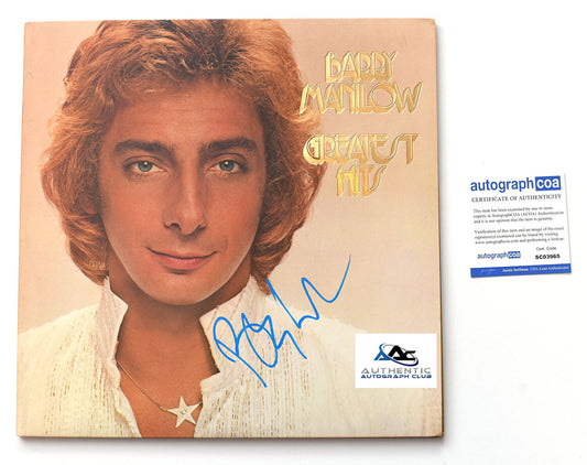 BARRY MANILOW AUTOGRAPH SIGNED GREATEST HITS ALBUM VINYL RECORD ACOA