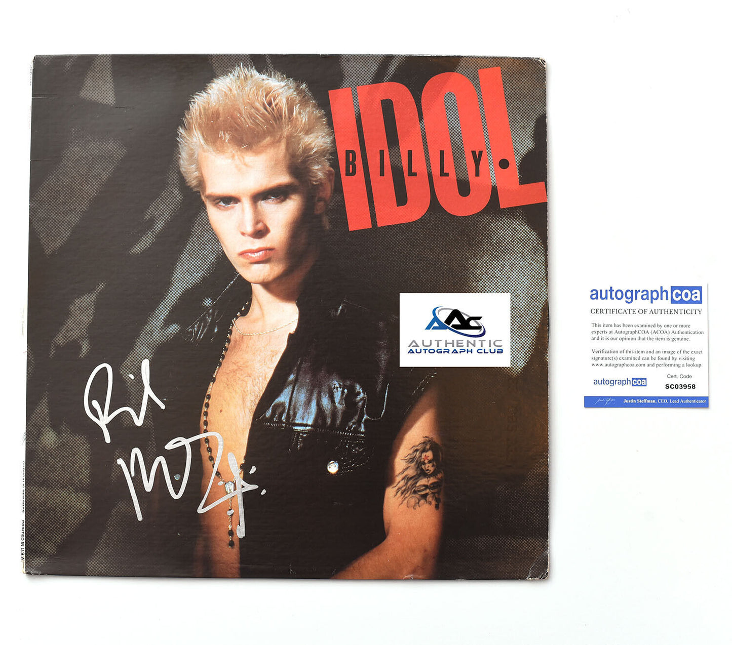 BILLY IDOL AUTOGRAPH SIGNED ALBUM VINYL LP RECORD ACOA