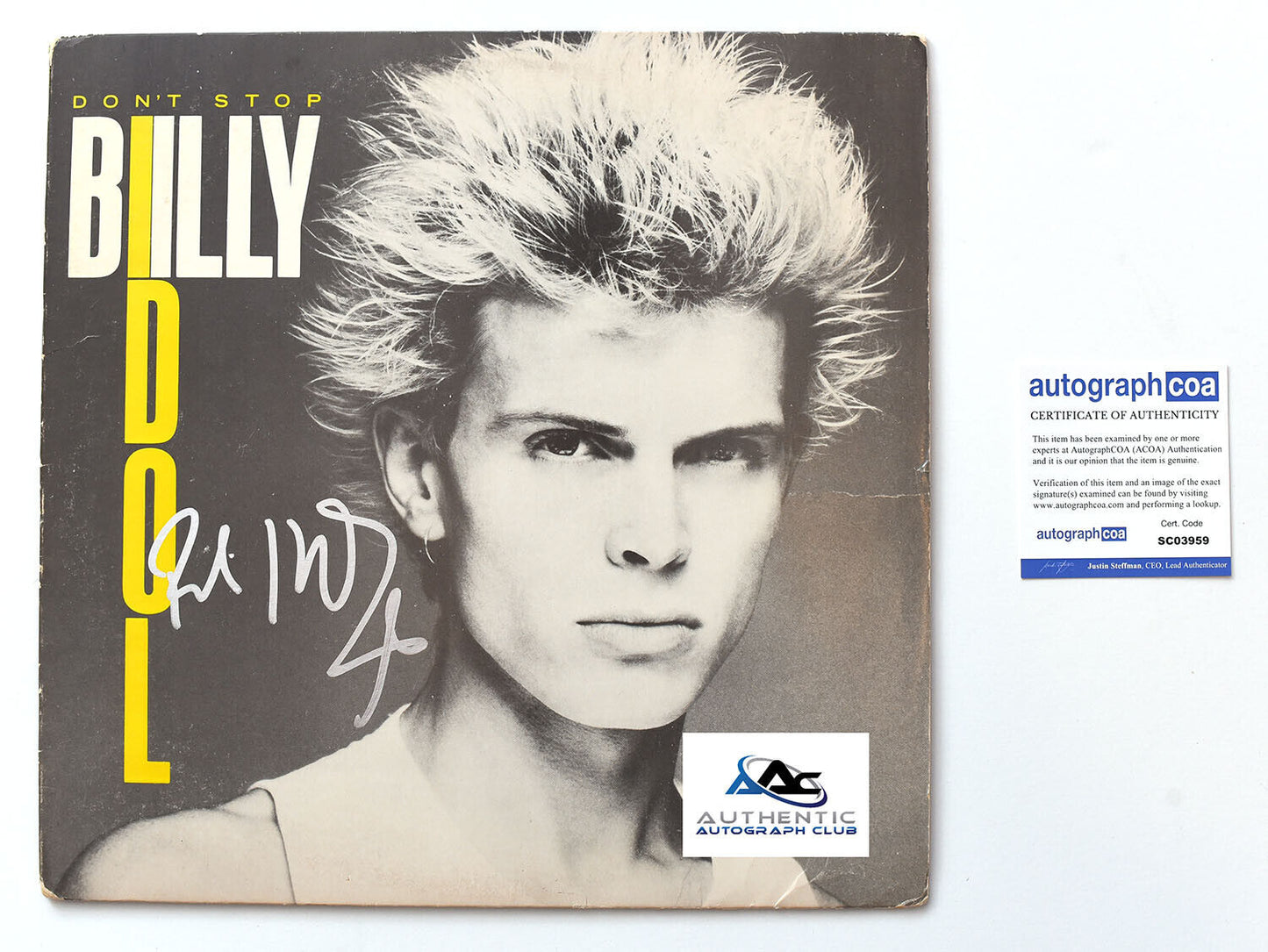 BILLY IDOL AUTOGRAPH SIGNED DON'T STOP ALBUM VINYL LP RECORD ACOA