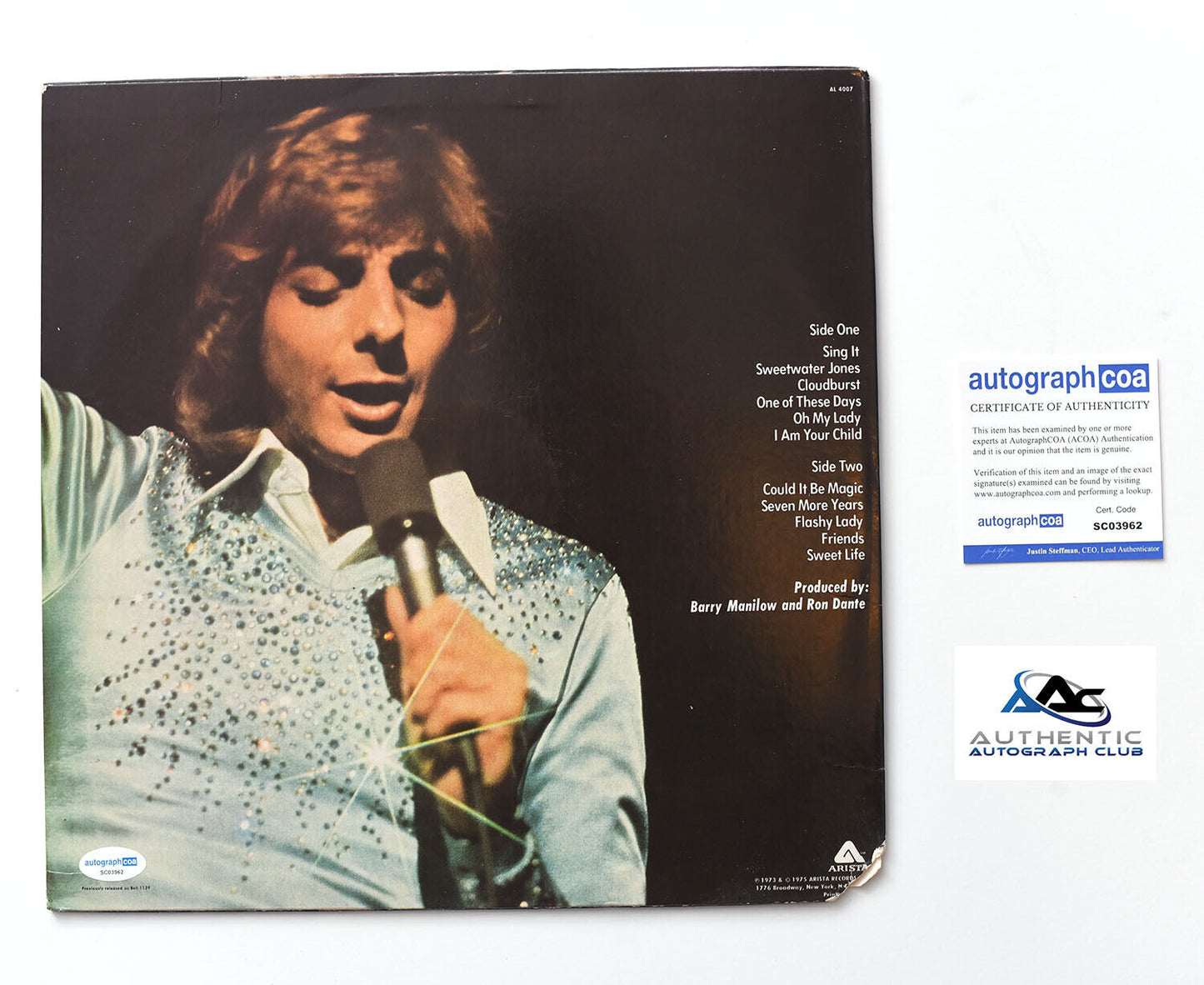 BARRY MANILOW AUTOGRAPH SIGNED I ALBUM VINYL RECORD ACOA