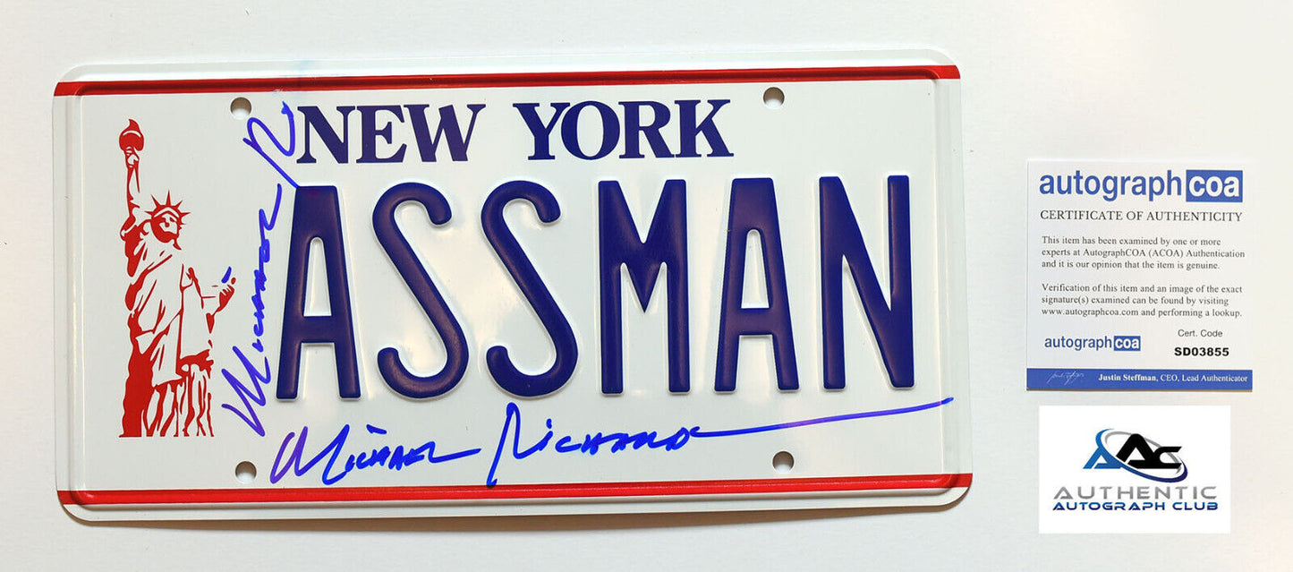 MICHAEL RICHARDS AUTOGRAPH SIGNED SEINFELD KRAMER LICENSE PLATE ACOA