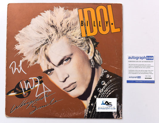 BILLY IDOL AUTOGRAPH SIGNED WHIPLASH SMILE ALBUM VINYL LP RECORD ACOA