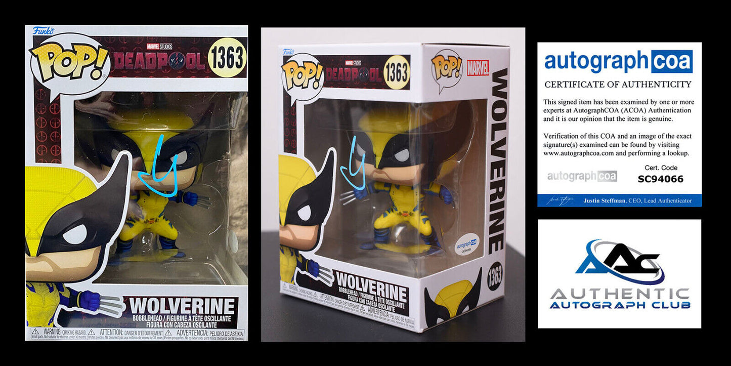 HUGH JACKMAN AUTOGRAPH SIGNED FUNKO POP WOLVERINE DEADPOOL MARVEL ACOA