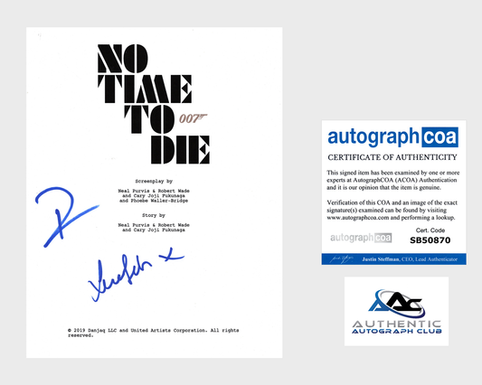 DANIEL CRAIG AND LEA SEYDOUX AUTOGRAPH SIGNED NO TIME TO DIE FULL SCRIPT ACOA