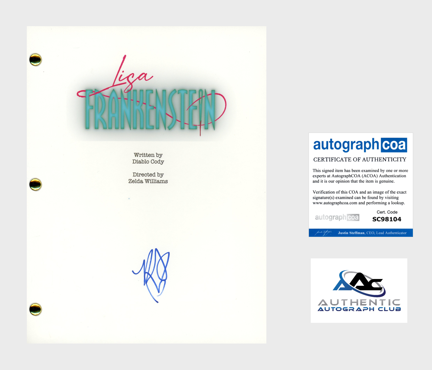 KATHRYN NEWTON AUTOGRAPH SIGNED LISA FRANKENSTEIN FULL SCRIPT ACOA