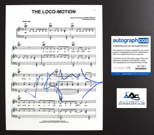 KYLIE MINOGUE AUTOGRAPH SIGNED SHEET MUSIC THE LOCO-MOTION ACOA