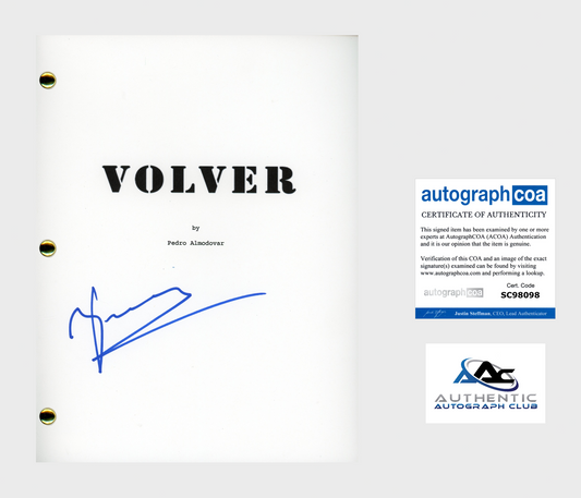 PENELOPE CRUZ AUTOGRAPH SIGNED VOLVER FULL SCRIPT ACOA