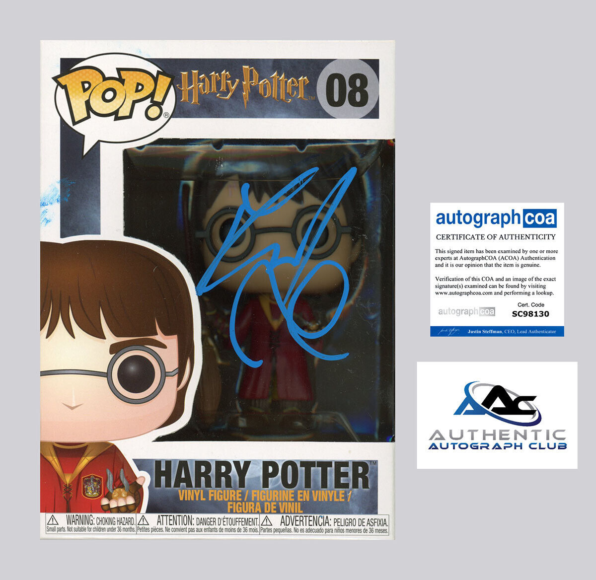 DANIEL RADCLIFFE AUTOGRAPH SIGNED FUNKO POP HARRY POTTER 08 ACOA